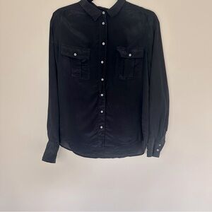 J. Crew Factory Black Silk Blouse